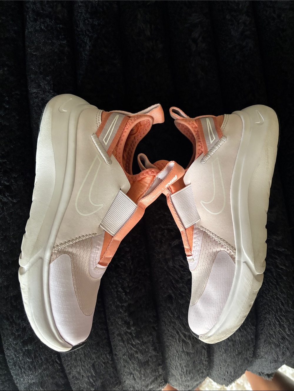 Nike Kids Slip-On Sneakers in Peach and White